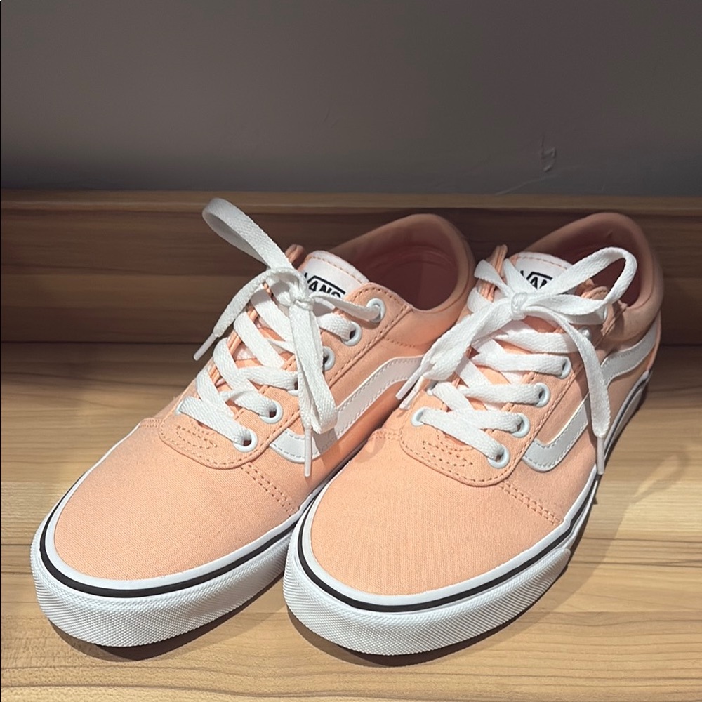 Vans Pink and White Sneakers Casual Skate Style